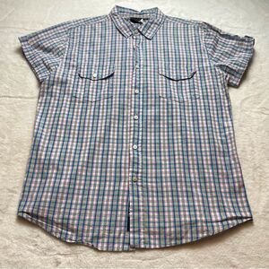 Vurt Button Down Short Sleeve Checkered Shirt Size XL